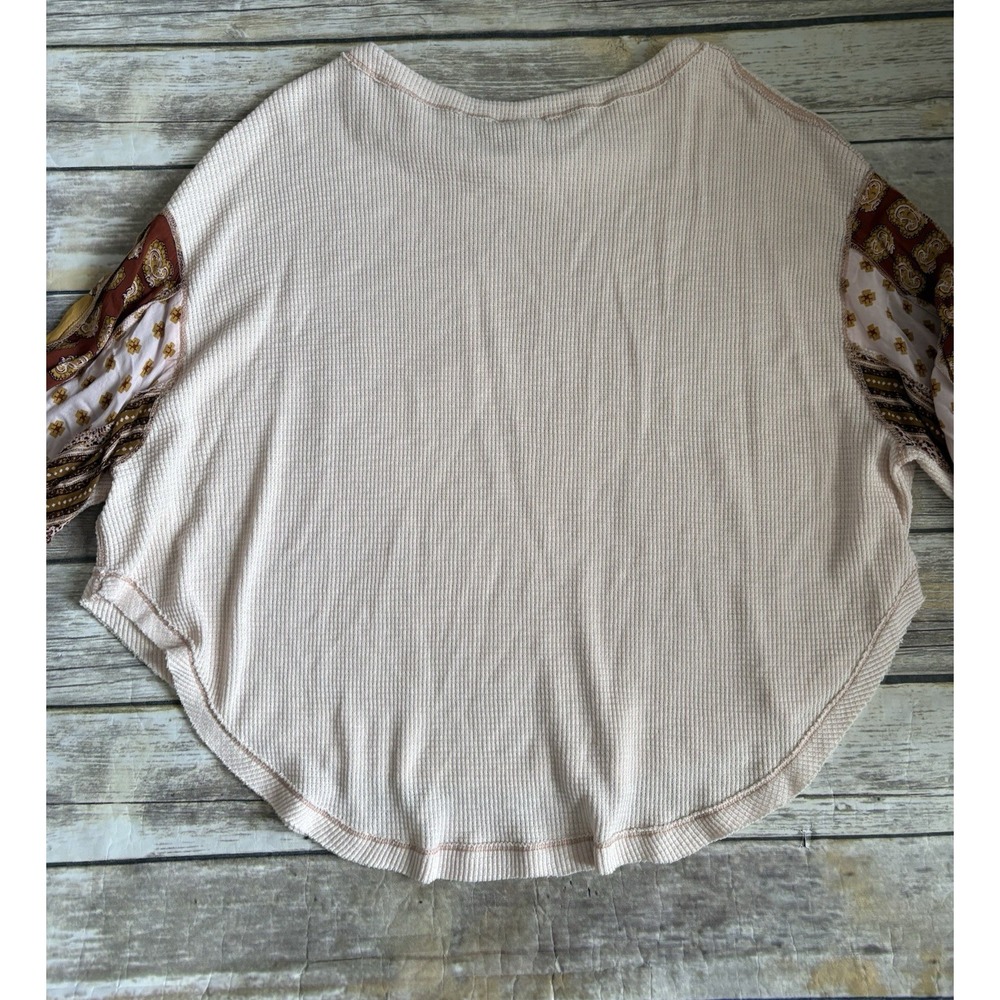 We The Free Blossom Thermal Floral Balloon Sleeve Top Size S - Picture 6 of 7